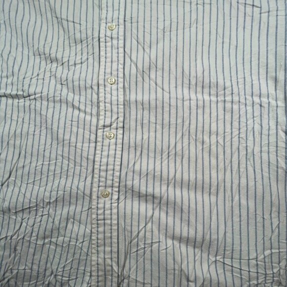 Ralph Lauren Yarmouth Button Up Shirt Long Sleeve Size 16 33 Blue Ivory Striped - Picture 7 of 12
